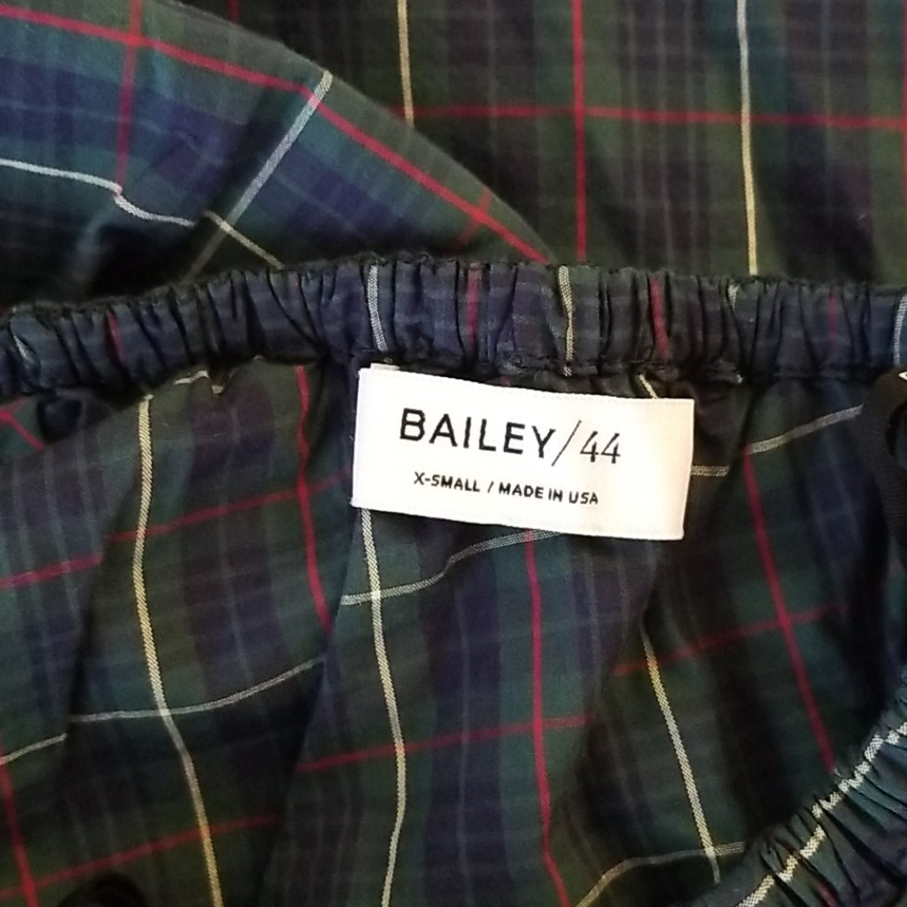 Bailey/44 One Shoulder Top Plaid Blue/ Green Size XS - Picture 4 of 4